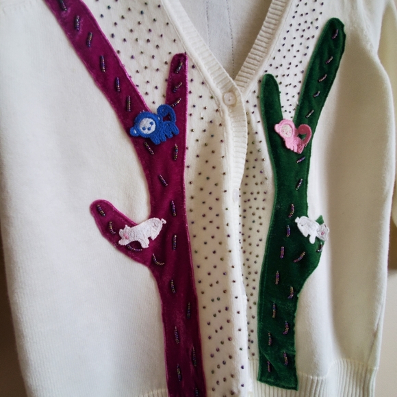 Vintage unique Cactus sweater cardigan small size - Picture 3 of 9